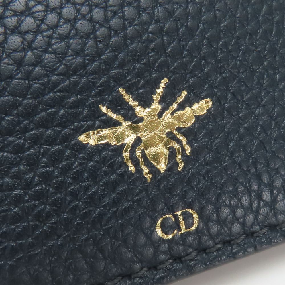 Christian Dior Pouch Leather Navy Type Women
