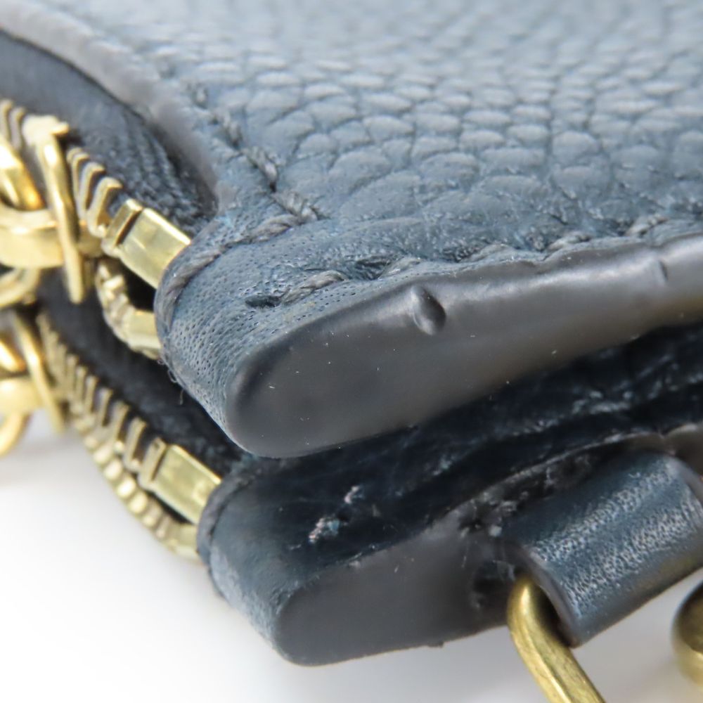 Christian Dior Pouch Leather Navy Type Women