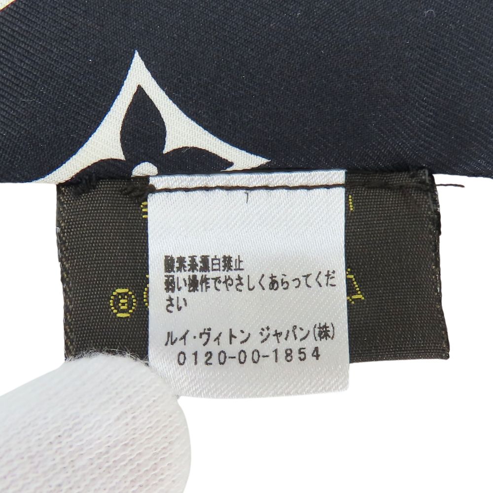 Louis Vuitton Scarf M78656 Silk Noir Bando Monogram Confidential