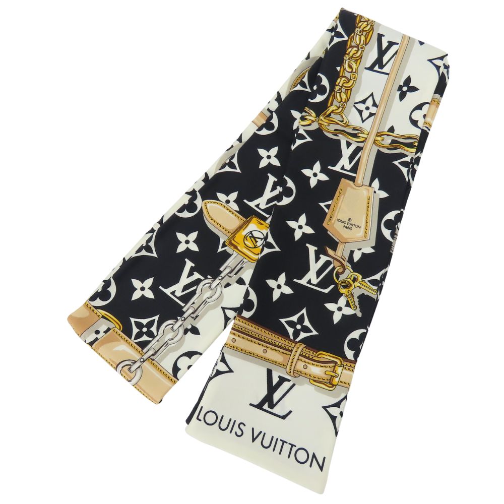 Louis Vuitton Scarf M78656 Silk Noir Bando Monogram Confidential