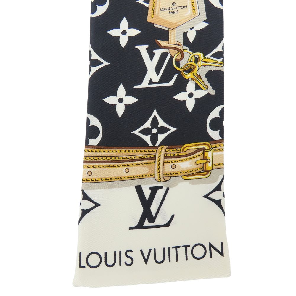 Louis Vuitton Scarf M78656 Silk Noir Bando Monogram Confidential