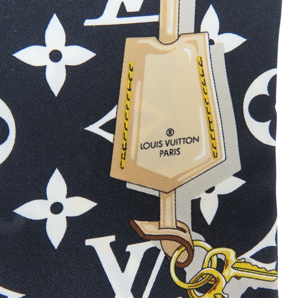 Louis Vuitton Scarf M78656 Silk Noir Bando Monogram Confidential