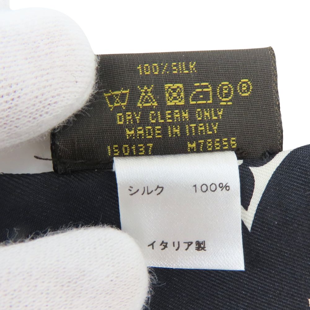 Louis Vuitton Scarf M78656 Silk Noir Bando Monogram Confidential