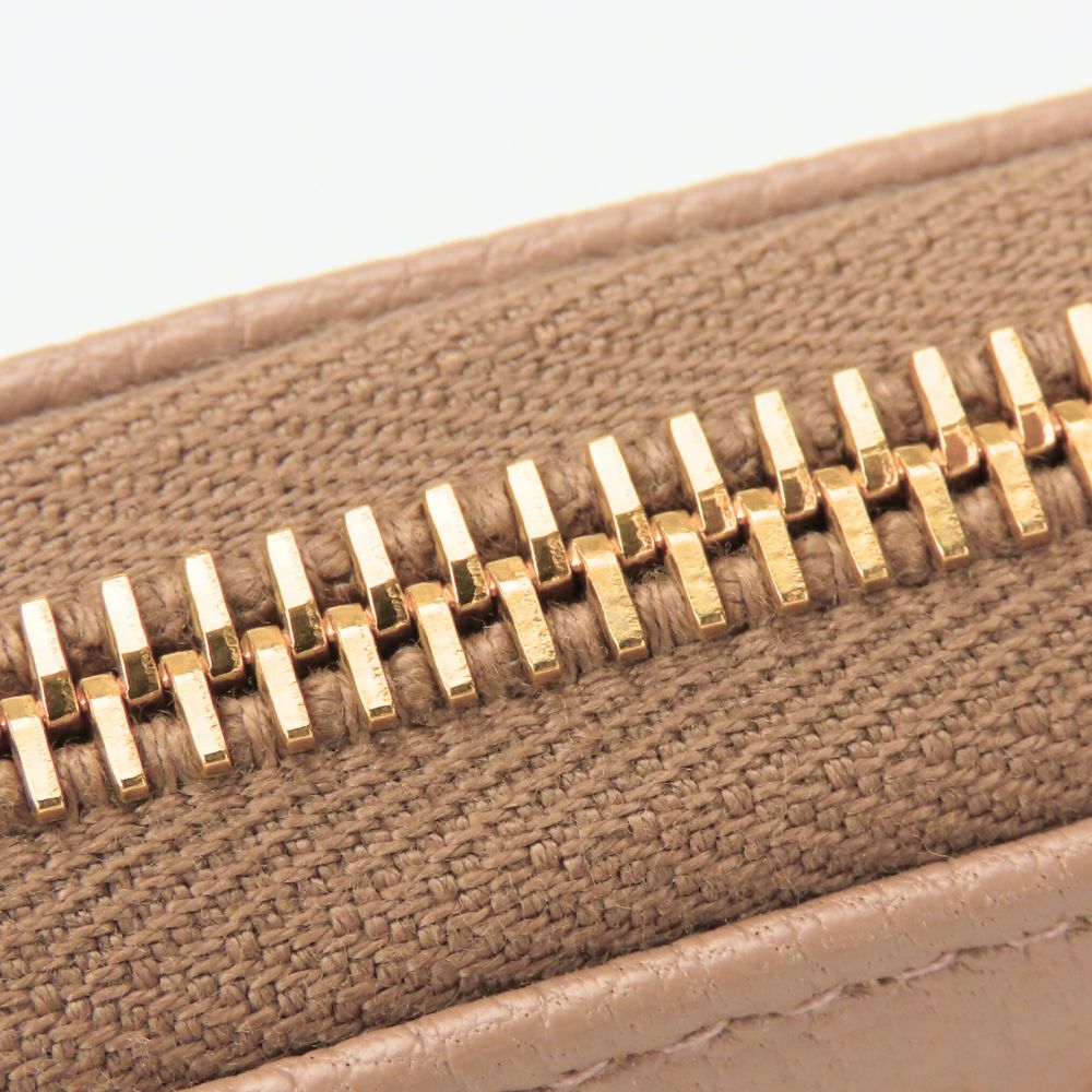 Miumiu Long Wallet Purse 5M0506 Leather Beige Zip Around Women