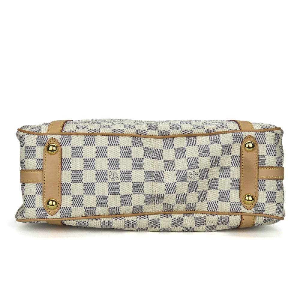 Louis Vuitton Tote Bag N42220 Damier Azur, Tanned Leather White Stresa Pm Women
