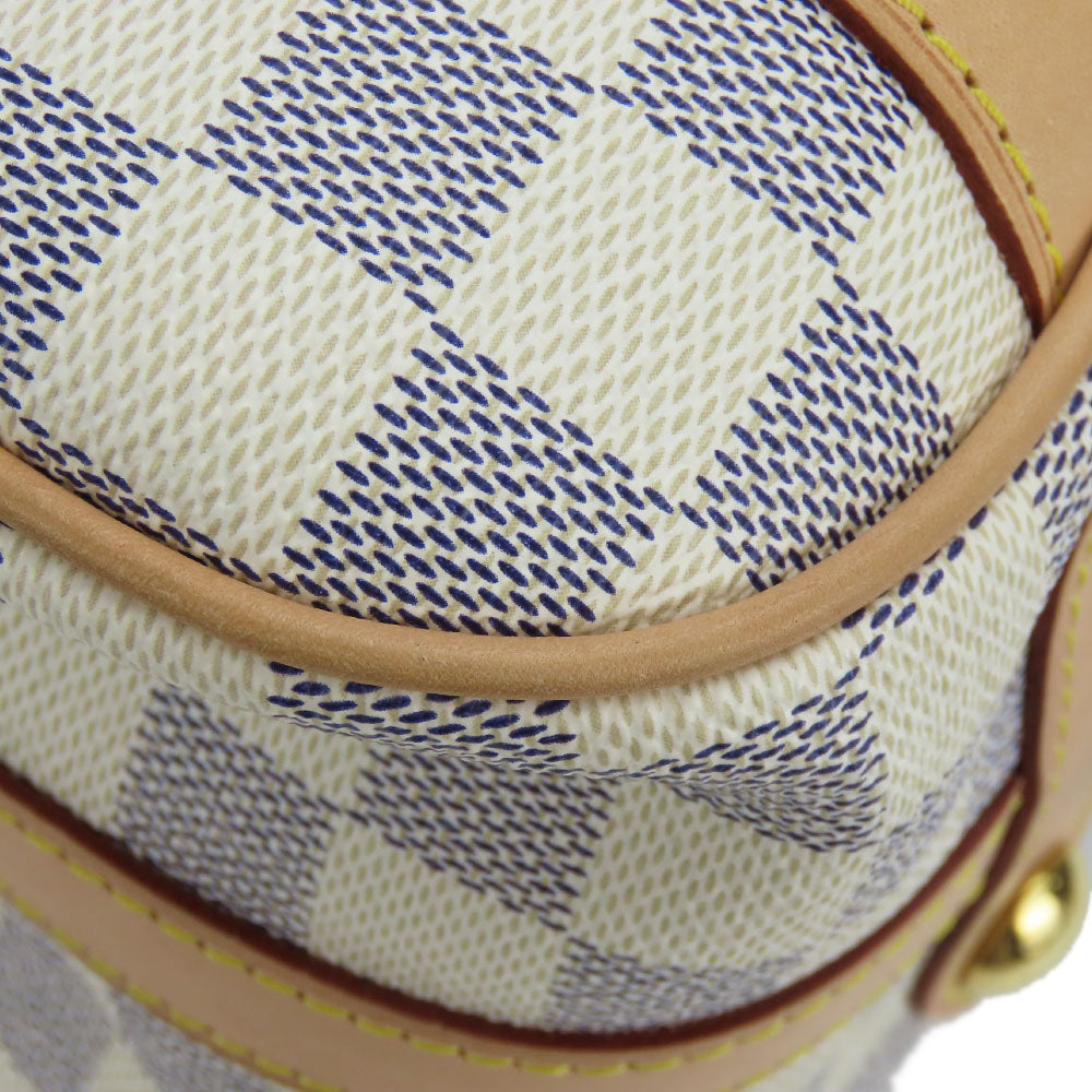 Louis Vuitton Tote Bag N42220 Damier Azur, Tanned Leather White Stresa Pm Women