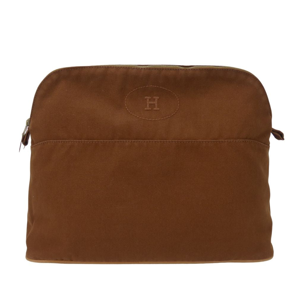 Hermes Pouch Cotton Brown Bored Pouch Tgm Women