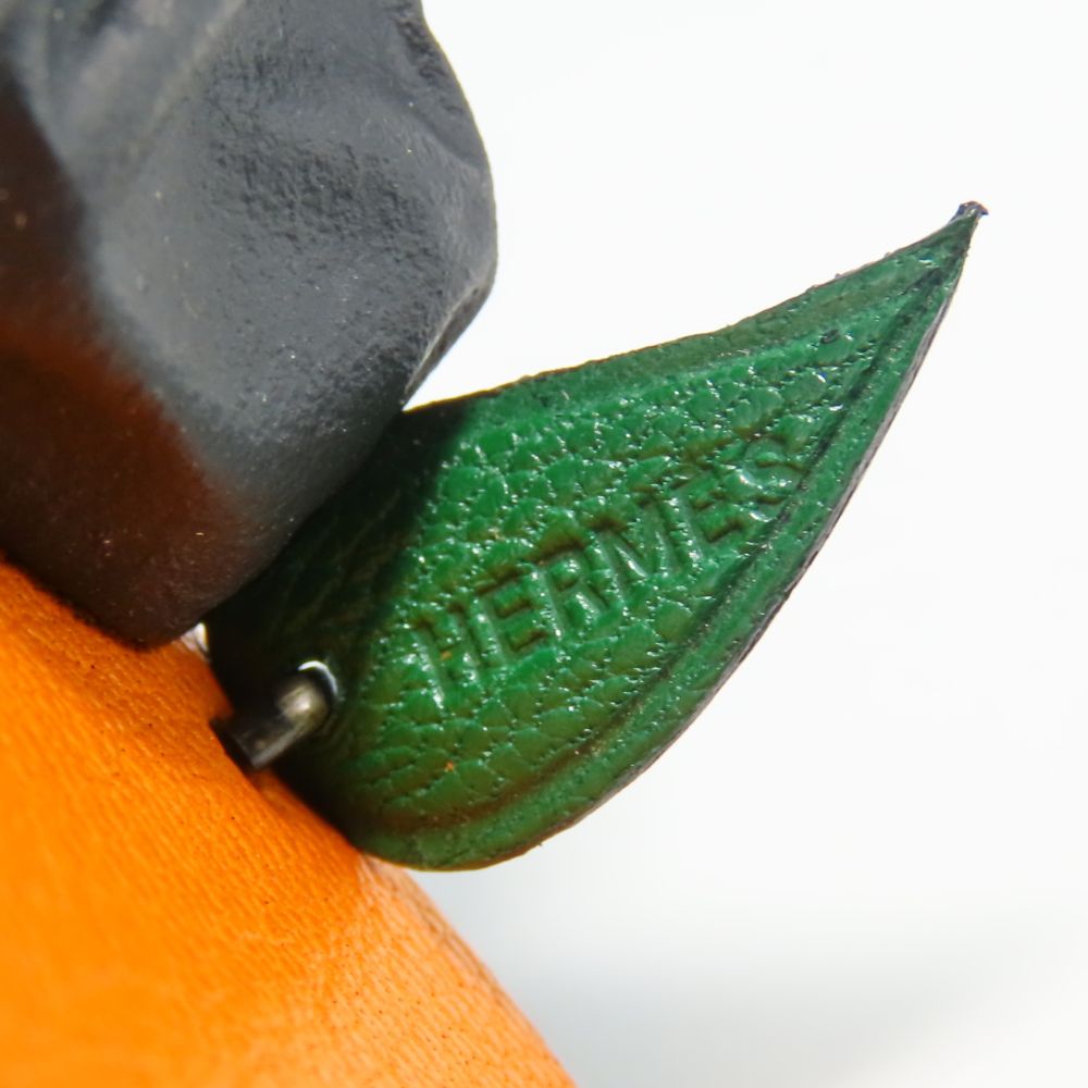 Hermes Bag Charm Leather, Silver925 Orange Women