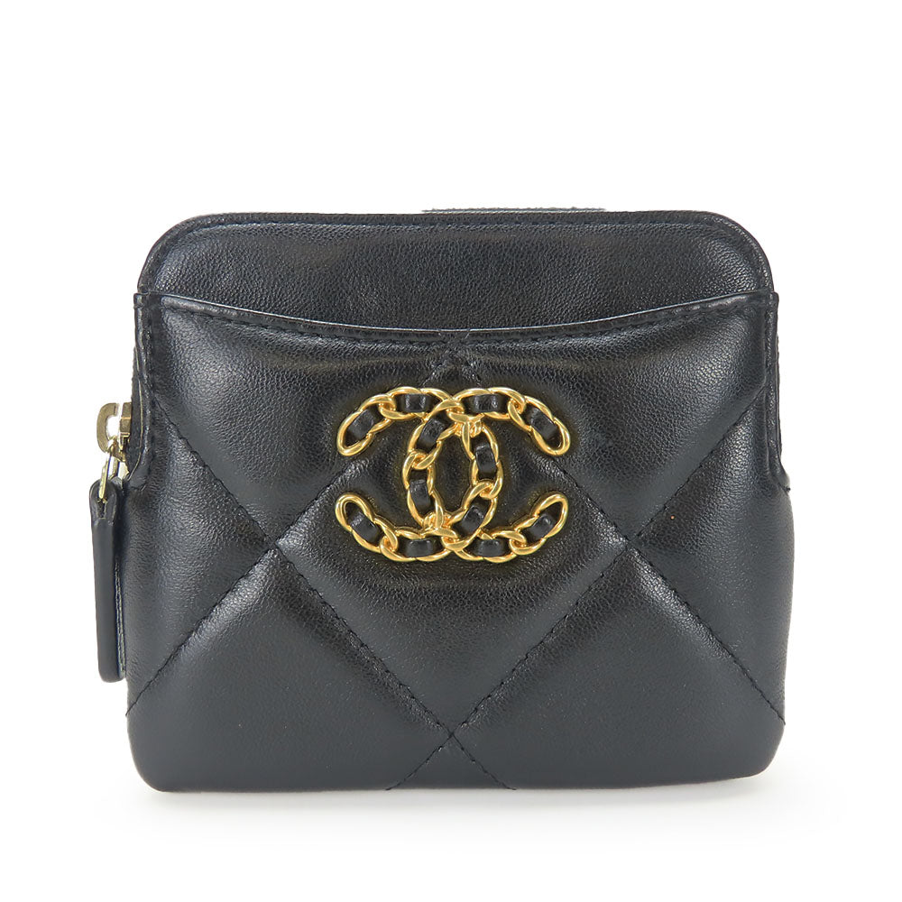 Chanel Coin Case Ap2086 Lambskin Black Women