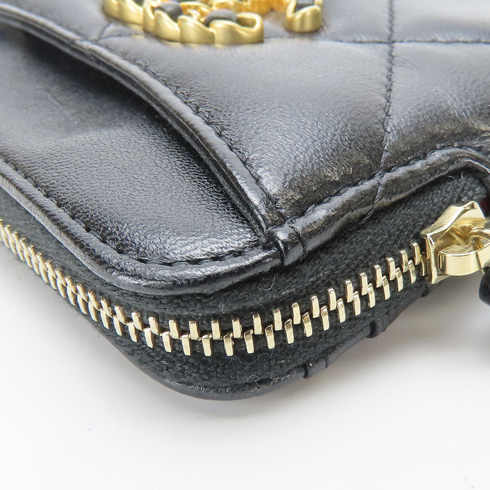 Chanel Coin Case Ap2086 Lambskin Black Women