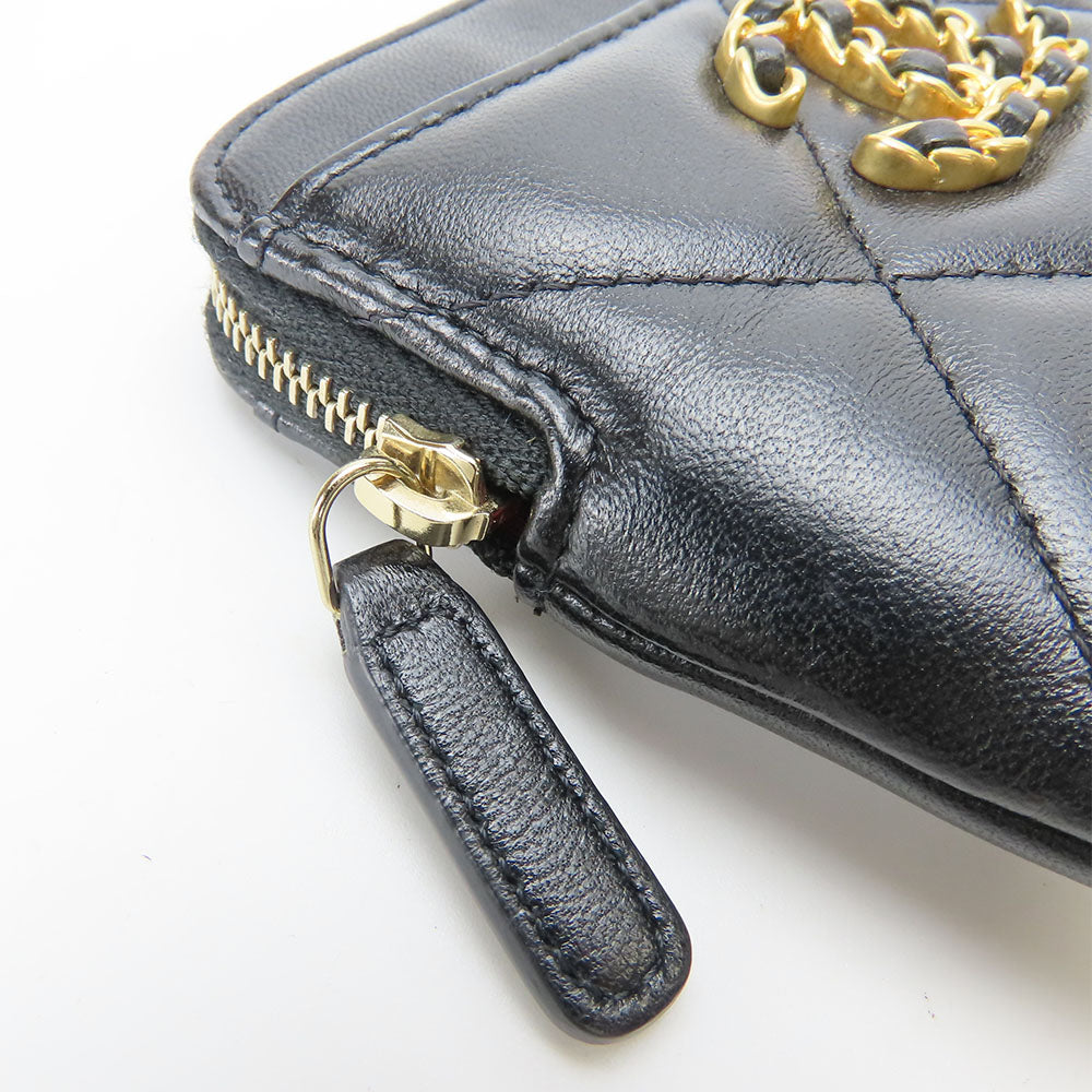 Chanel Coin Case Ap2086 Lambskin Black Women