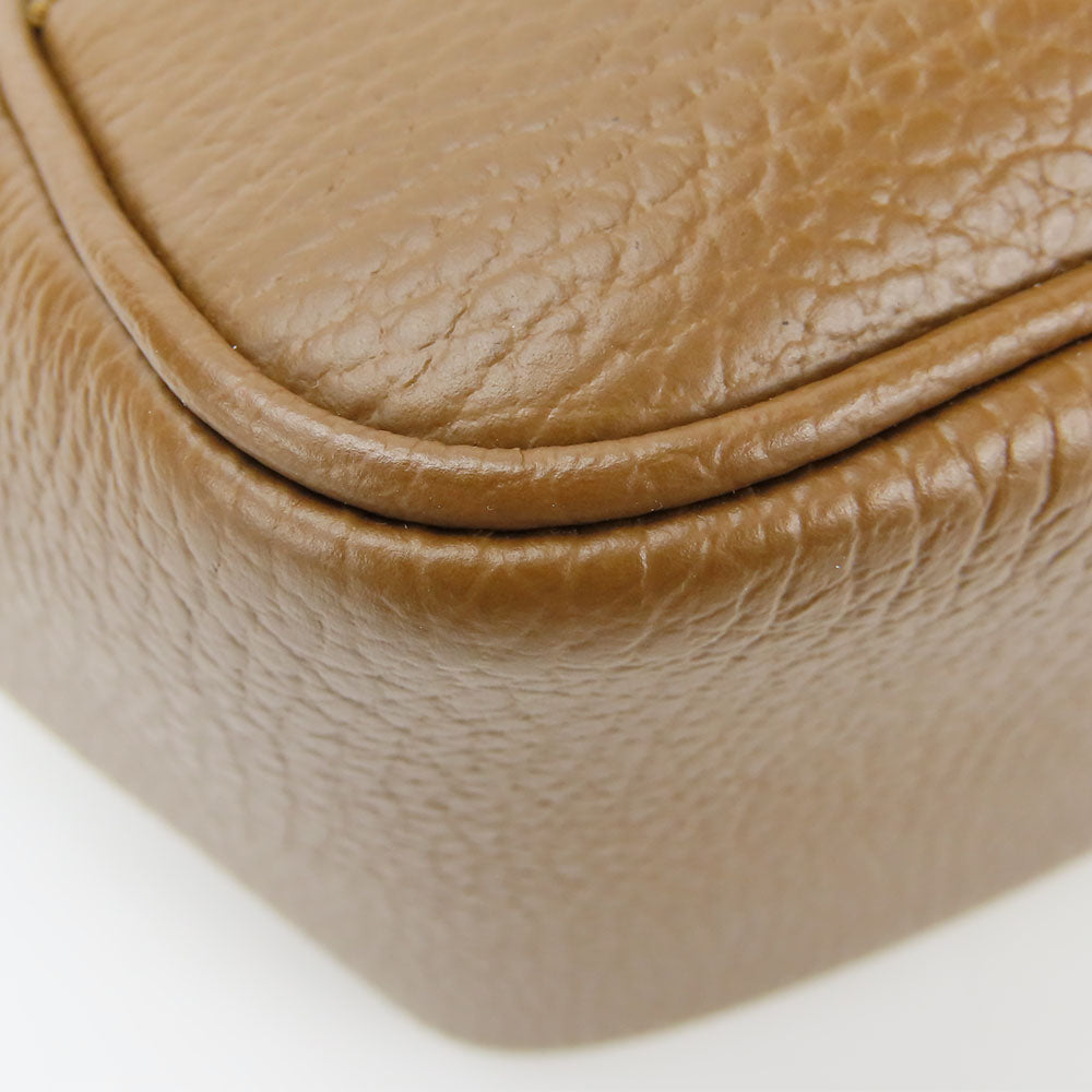 Gucci Handbag 449241 Leather, Gg Canvas Brown Women