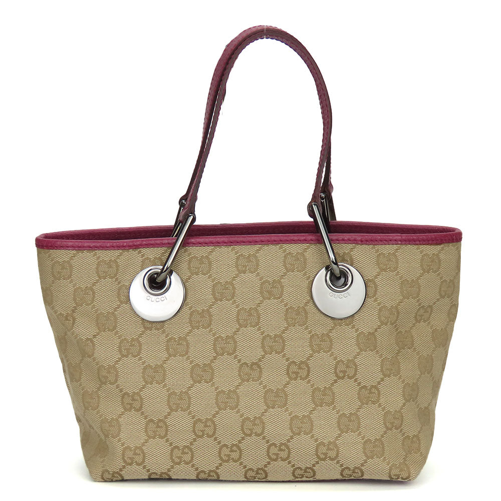 Gucci Handbag 120844 Gg Canvas, Leather Beige Women