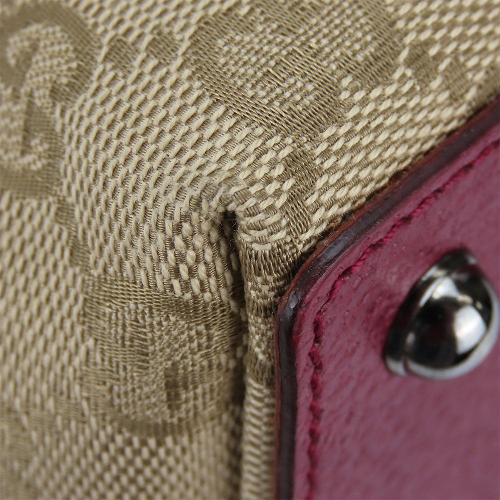 Gucci Handbag 120844 Gg Canvas, Leather Beige Women