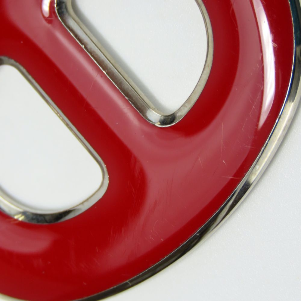 Hermes Scarf Ring Metal Red Women