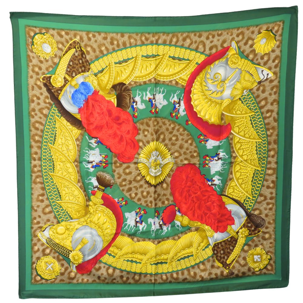 Hermes Scarf Silk Green Carre90
