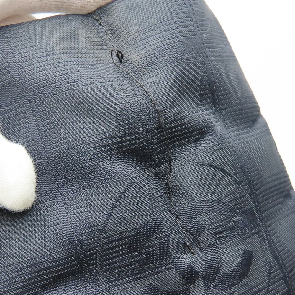 Chanel Tote Bag Jacquard Nylon Black Coco Mark New Travel Line