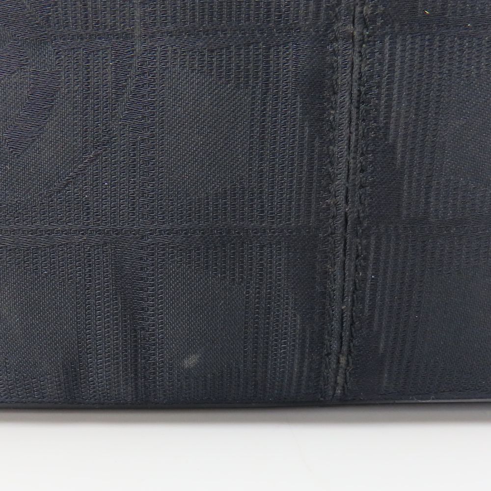 Chanel Tote Bag Jacquard Nylon Black Coco Mark New Travel Line