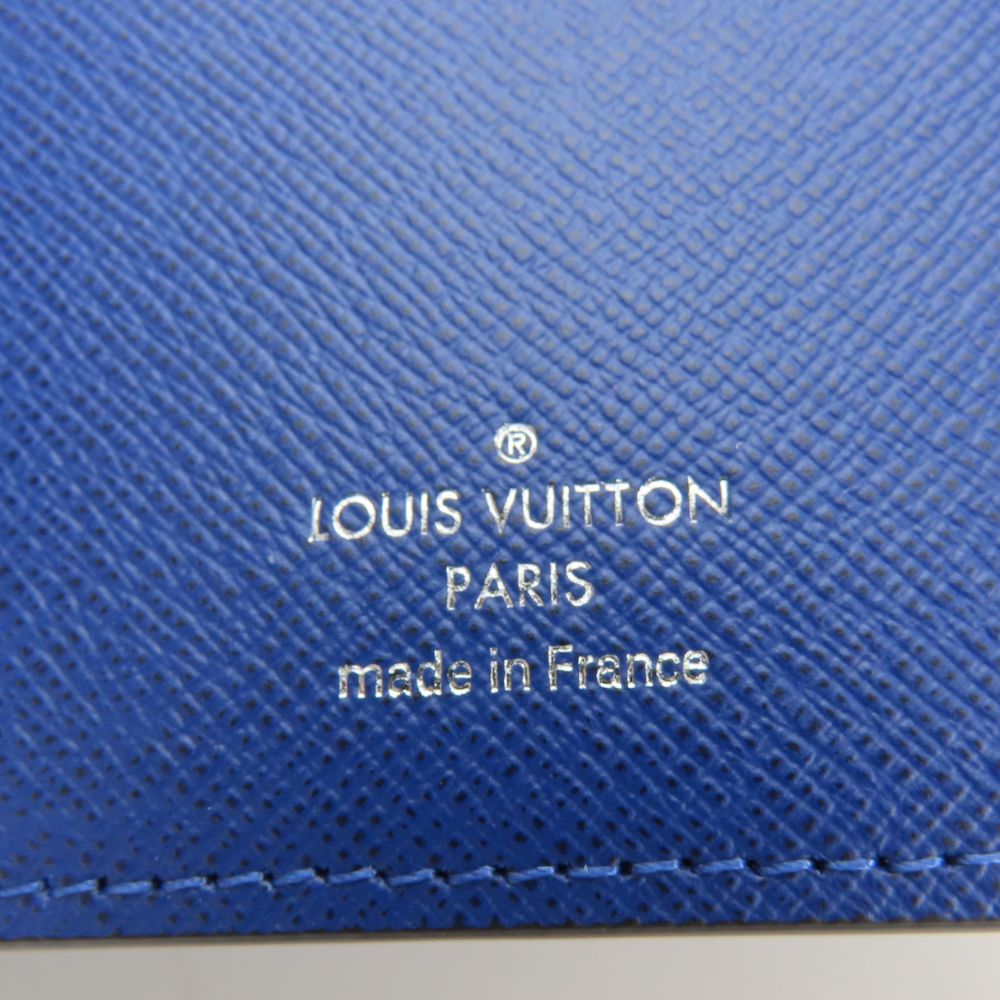 Louis Vuitton Long Wallet Purse M30297 Taiga, Monogram Blue Portefeuille Blaza Mens