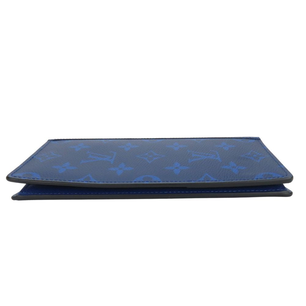 Louis Vuitton Long Wallet Purse M30297 Taiga, Monogram Blue Portefeuille Blaza Mens