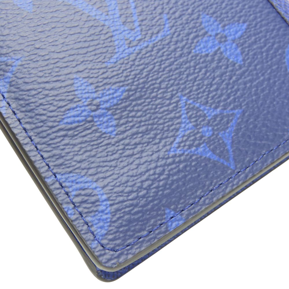 Louis Vuitton Long Wallet Purse M30297 Taiga, Monogram Blue Portefeuille Blaza Mens