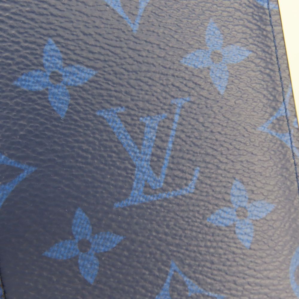 Louis Vuitton Long Wallet Purse M30297 Taiga, Monogram Blue Portefeuille Blaza Mens