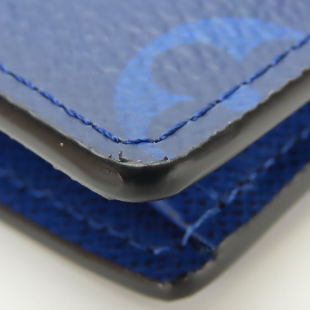 Louis Vuitton Long Wallet Purse M30297 Taiga, Monogram Blue Portefeuille Blaza Mens
