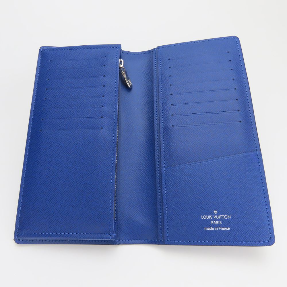 Louis Vuitton Long Wallet Purse M30297 Taiga, Monogram Blue Portefeuille Blaza Mens
