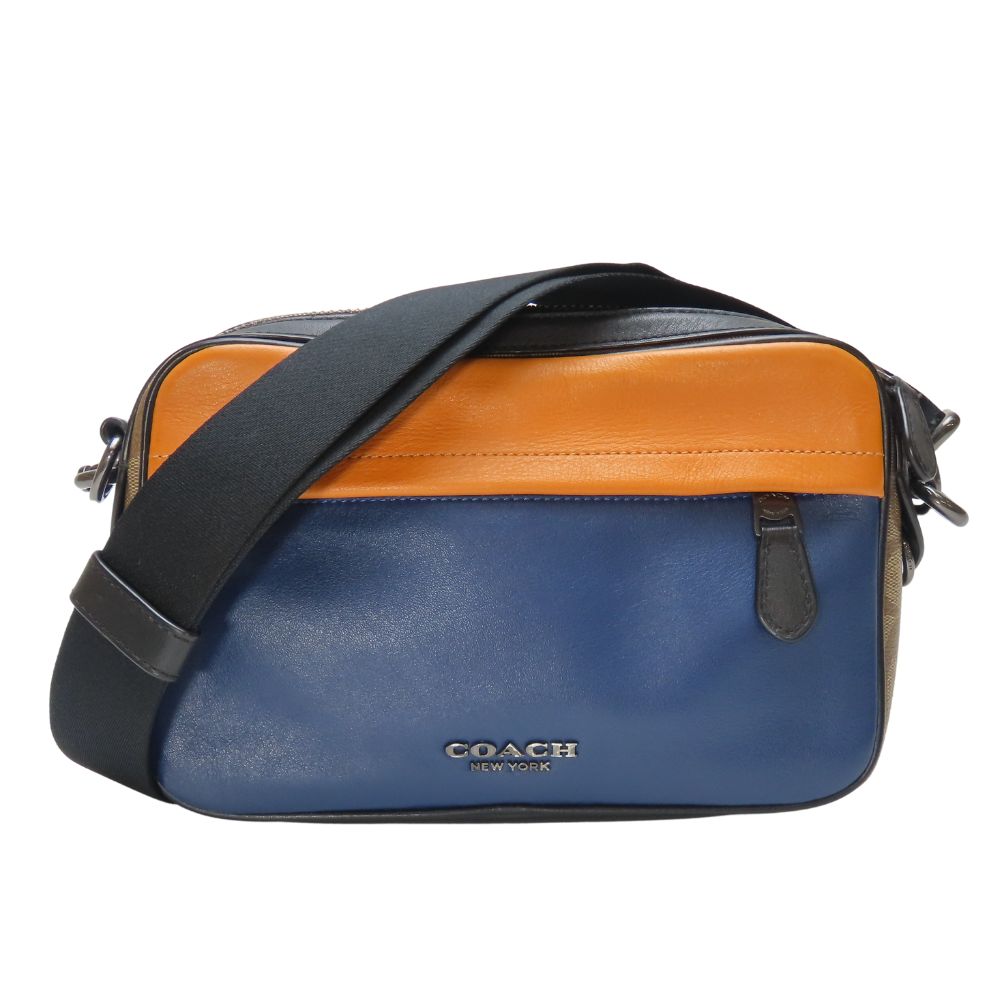 Coach Shoulder Bag 89899 Leather, Pvc Navy Camera Bag Mens