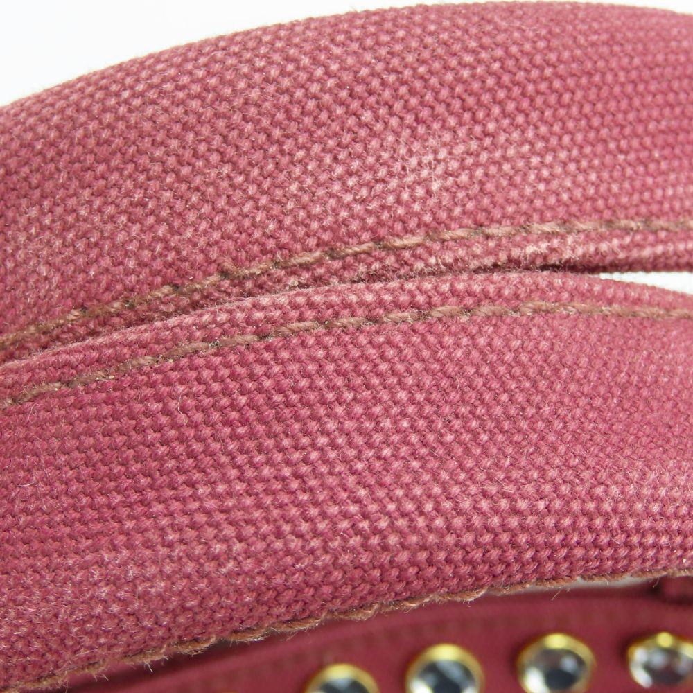 Prada Tote Bag B2642O Canvas Amarrant Studs Canapa Women
