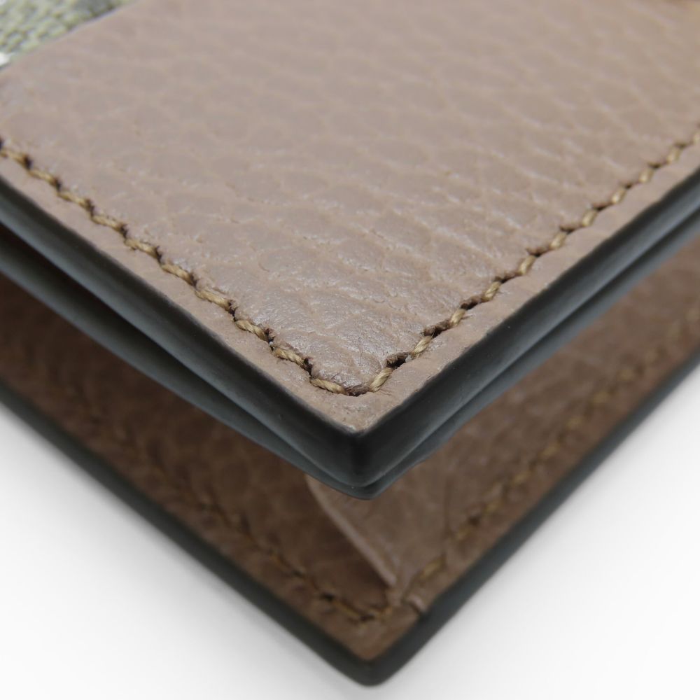 Gucci Bifold Wallet 658610 Gg Supreme Canvas, Leather Two-Tone Color (Beige) Gg Marmont Women