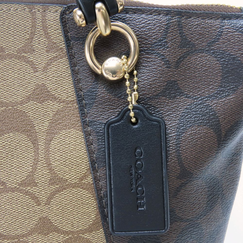 Coach Handbag C6838 Pvc Coated Canvas Beige Signature