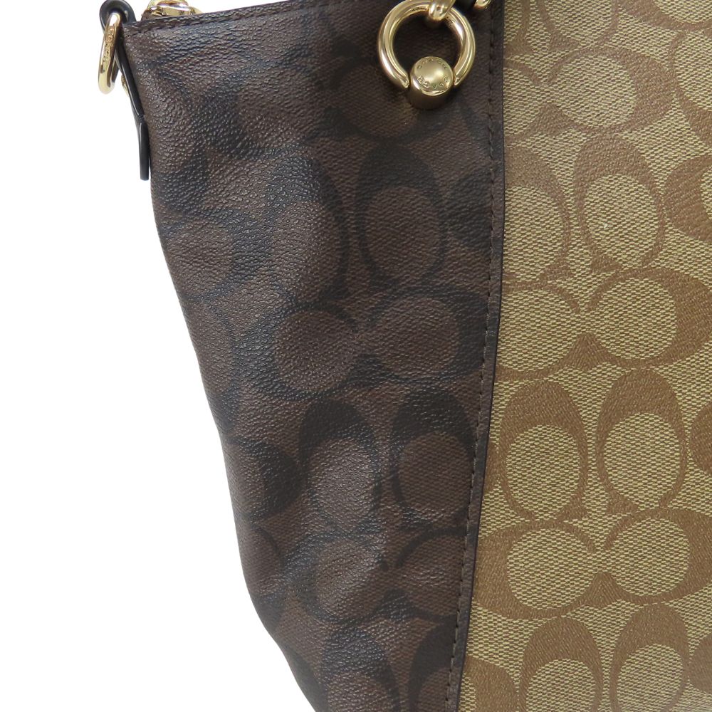 Coach Handbag C6838 Pvc Coated Canvas Beige Signature