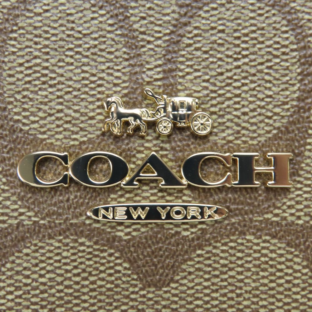 Coach Handbag C6838 Pvc Coated Canvas Beige Signature