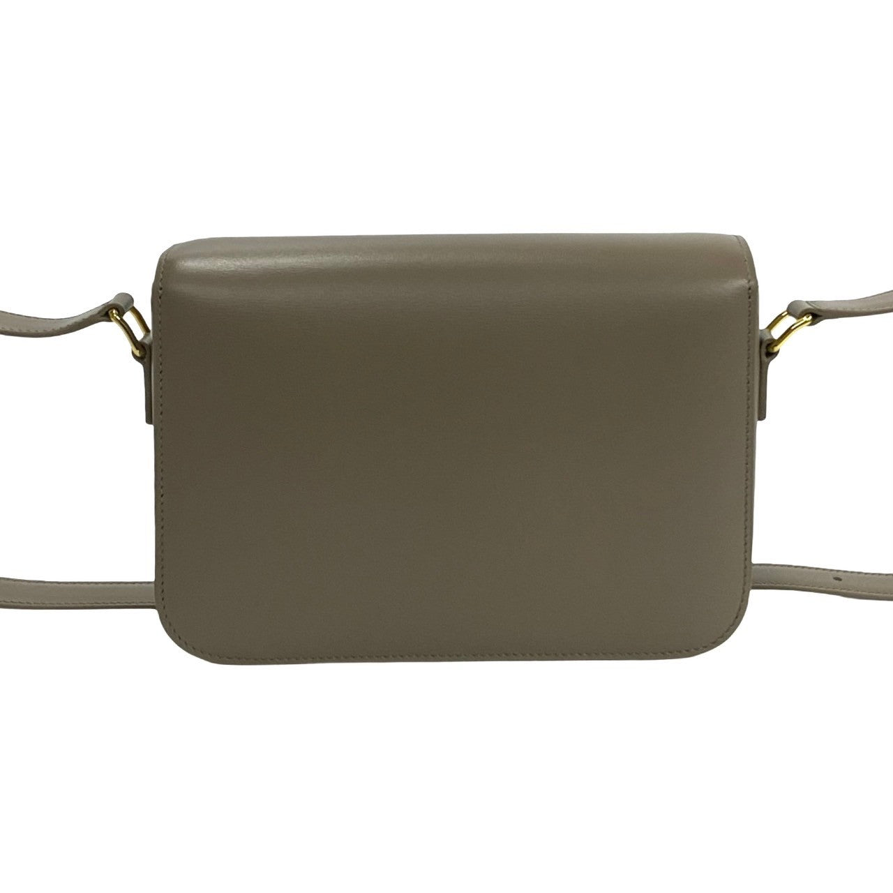 Celine Shoulder Bag Leather Gray Triomphe Logo Metal Classic Triomphe Women