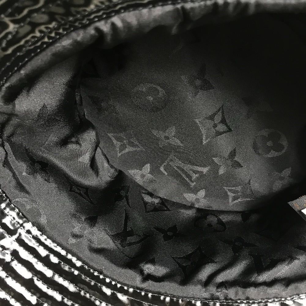 Louis Vuitton Hat M77020 Enamel Black Monogram Flower Bob Rainey Day Unisex(Unisex)