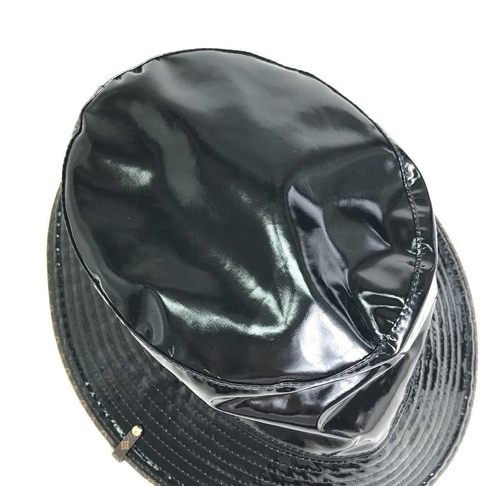 Louis Vuitton Hat M77020 Enamel Black Monogram Flower Bob Rainey Day Unisex(Unisex)