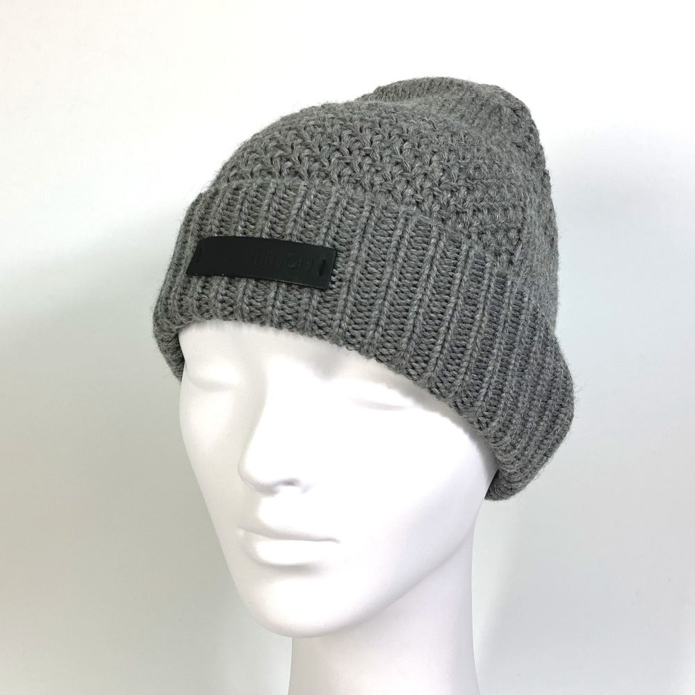 Louis Vuitton Knit Hat M74404 Wool Gray Beanie Knit Cap Damier Bonnet Helsinki Unisex(Unisex)