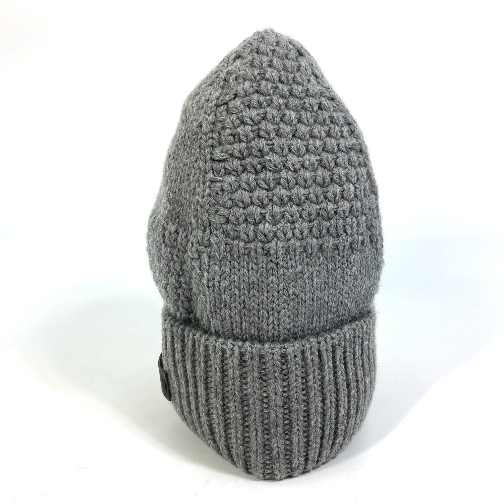 Louis Vuitton Knit Hat M74404 Wool Gray Beanie Knit Cap Damier Bonnet Helsinki Unisex(Unisex)