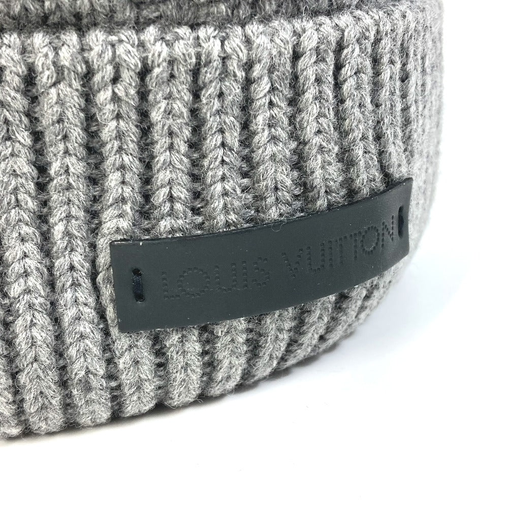Louis Vuitton Knit Hat M74404 Wool Gray Beanie Knit Cap Damier Bonnet Helsinki Unisex(Unisex)