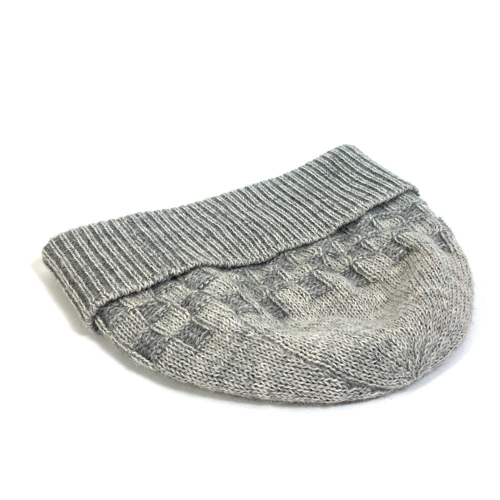 Louis Vuitton Knit Hat Wool Gray Damier Beanie Women M