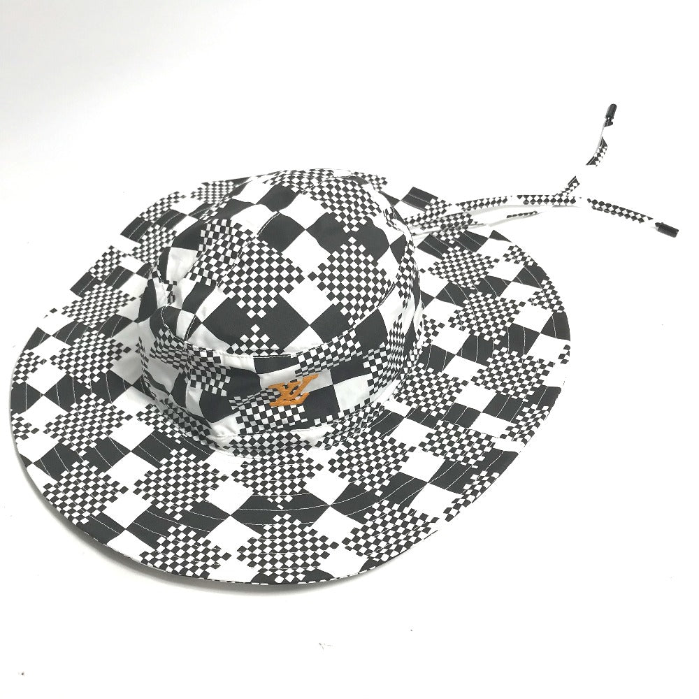 Louis Vuitton Hat Mp2965 Polyester / Cotton Black Distorted Damier Hat Mens