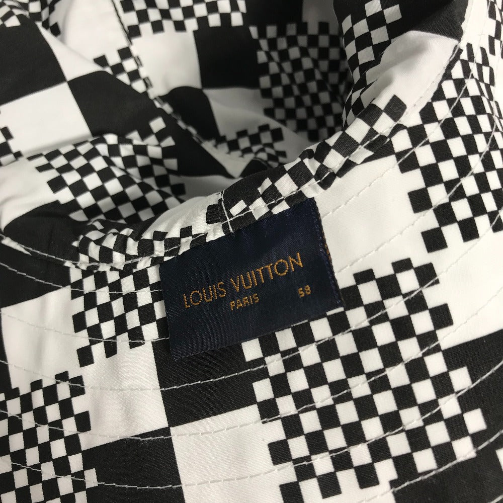 Louis Vuitton Hat Mp2965 Polyester / Cotton Black Distorted Damier Hat Mens