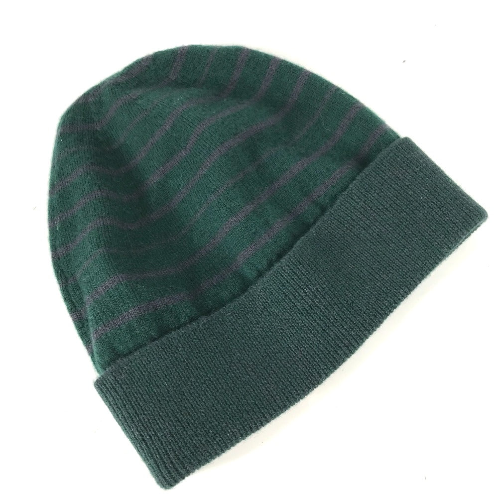 Louis Vuitton Knit Hat Wool, Cashmere Green Lv Logo Border Women M