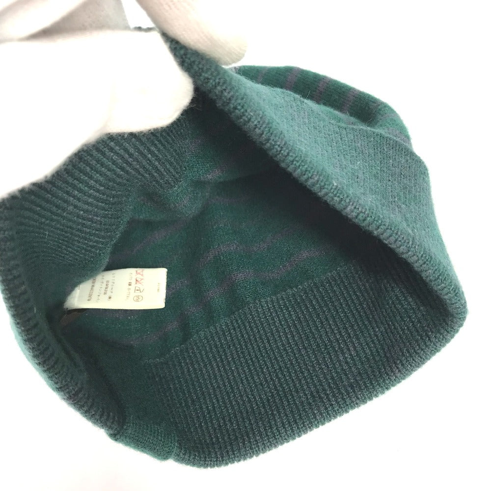 Louis Vuitton Knit Hat Wool, Cashmere Green Lv Logo Border Women M