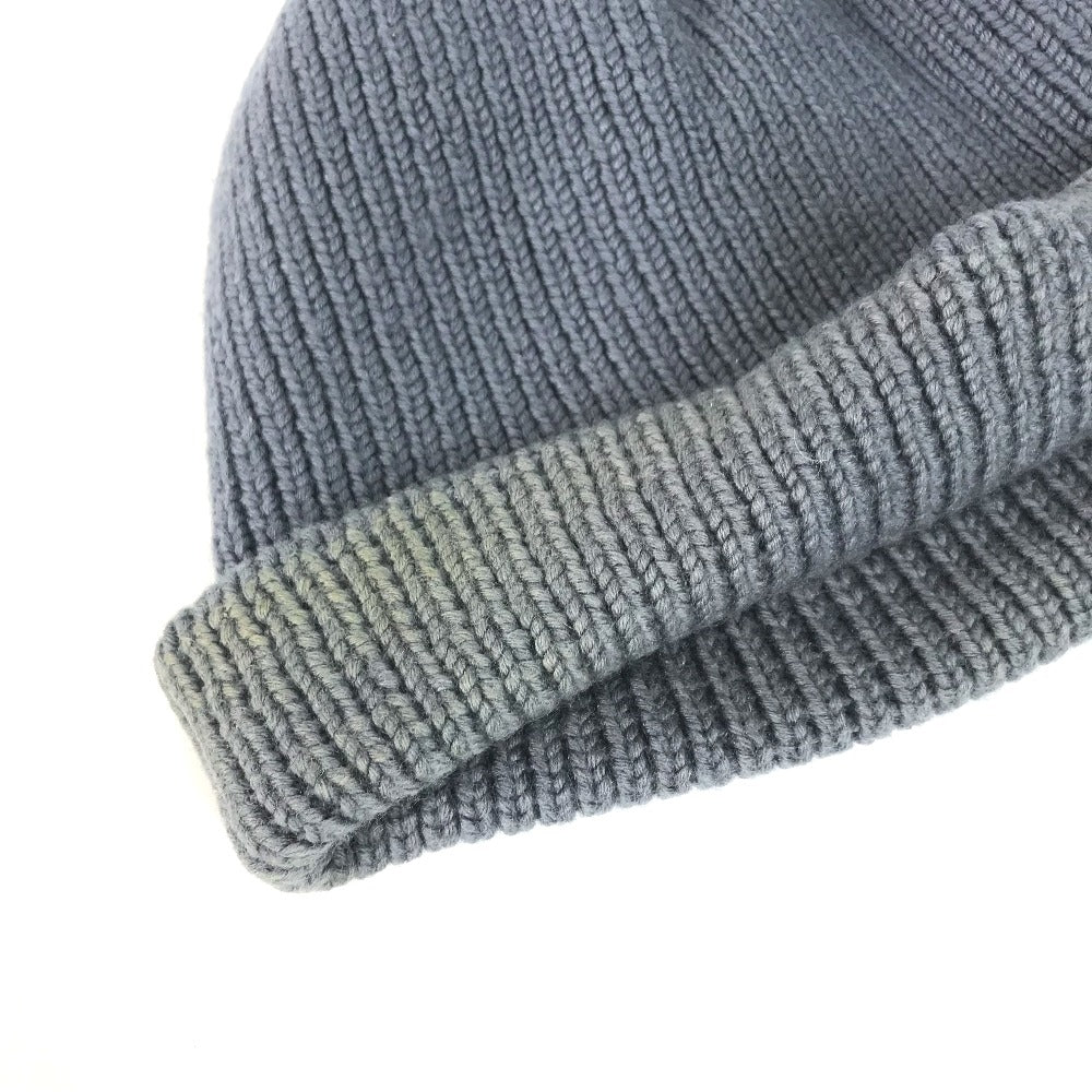 Louis Vuitton Knit Hat Wool Gray Logo Mens