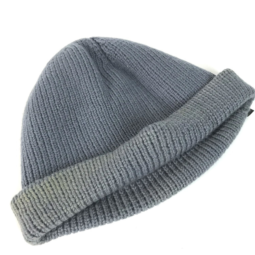 Louis Vuitton Knit Hat Wool Gray Logo Mens