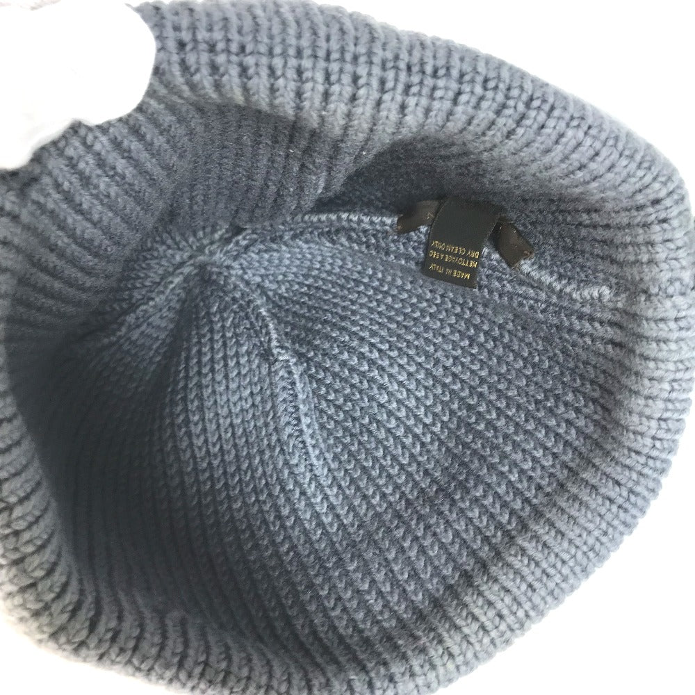 Louis Vuitton Knit Hat Wool Gray Logo Mens