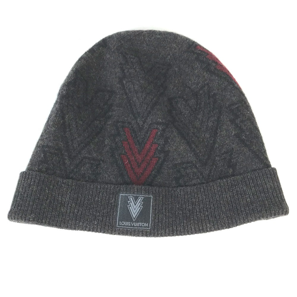 Louis Vuitton Knit Hat M70013 Wool / Cashmere Gray Logo