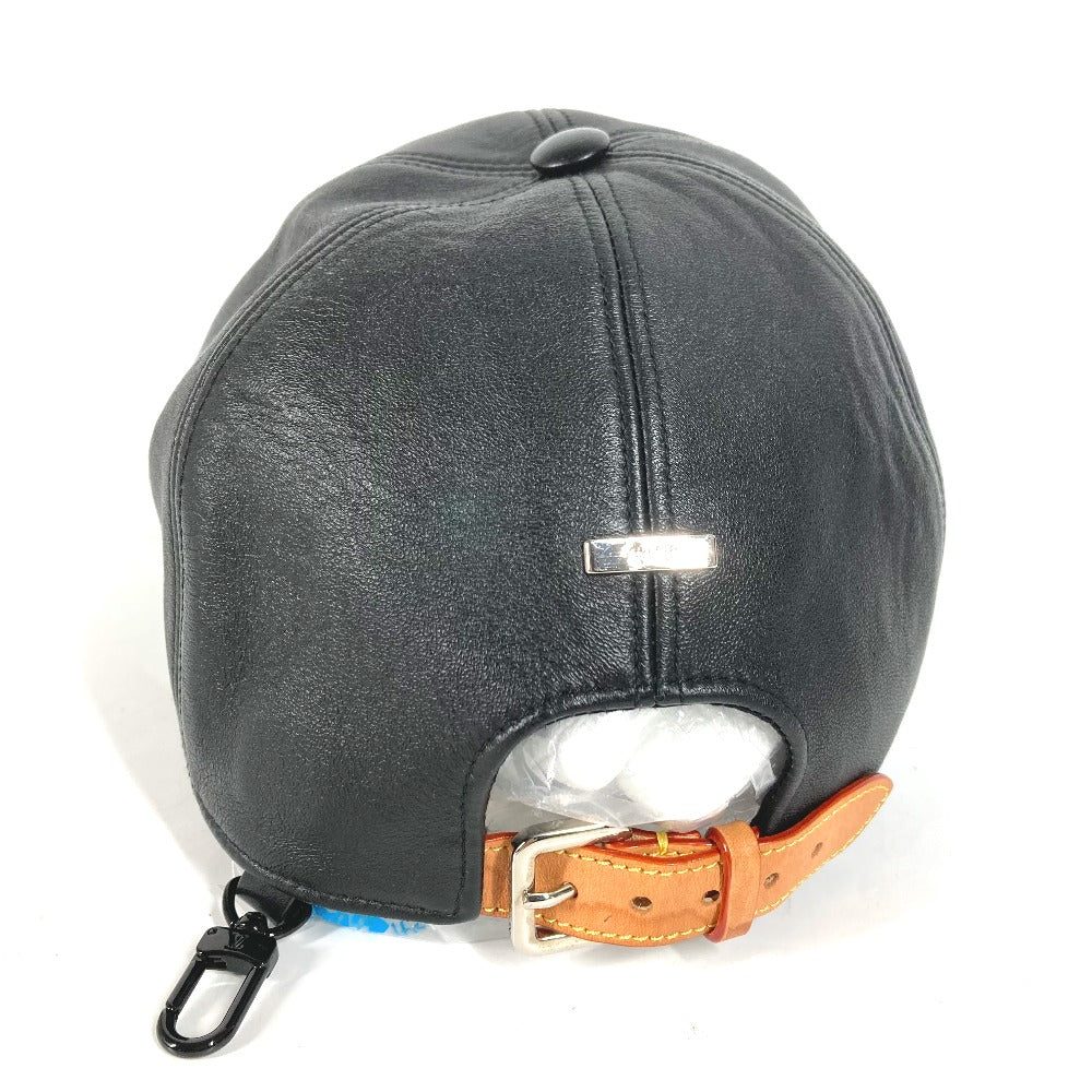 Louis Vuitton Cap Mp2428 Leather Black Lv Staples Edition Cap
